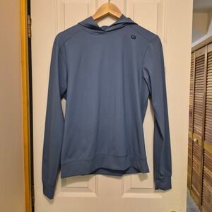 Galway Bay Golf Womens S Performance Hoodie Slate Blue Long Sleeve Active Top